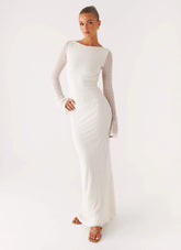 Ethereal Long Sleeve Maxi Dress - Ivory